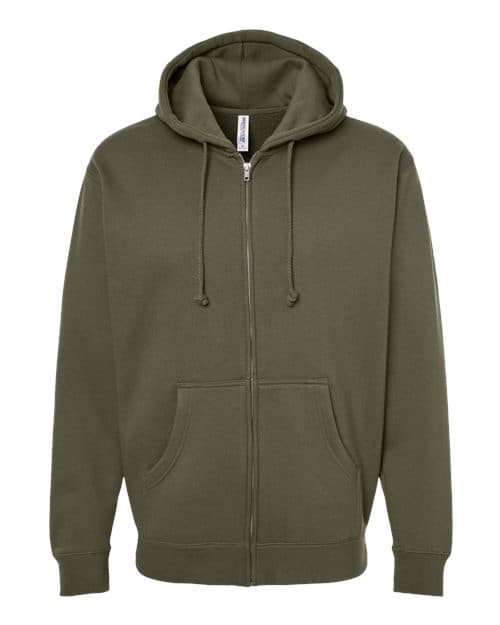 Unisex Heavyweight Full-Zip Hooded Sweatshirt — Army