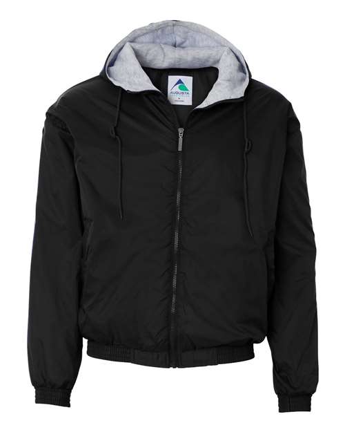 Unisex Fleece Lined Hooded Jacket — Black