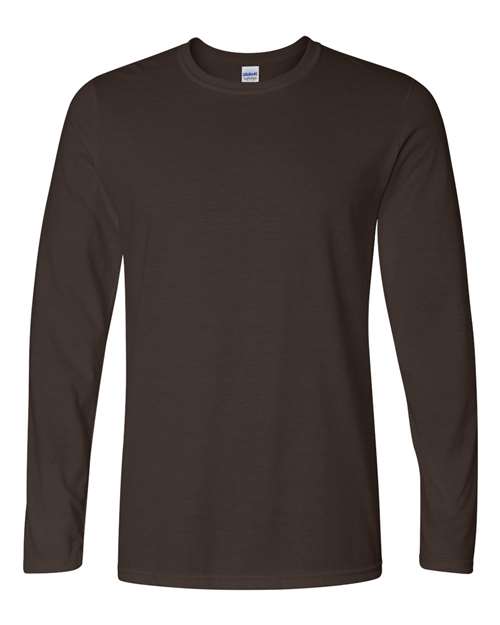 Unisex Softstyle® Long Sleeve T-Shirt — Dark Chocolate
