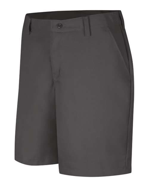 Women's Plain Front 8" Shorts — Charcoal