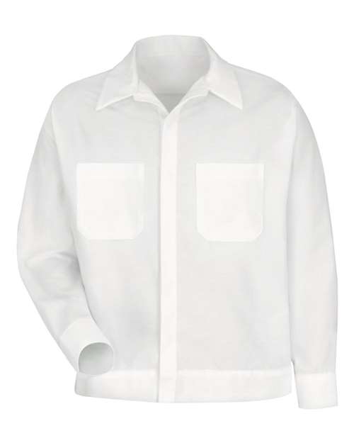 Men's Button-Front Shirt Jacket — White