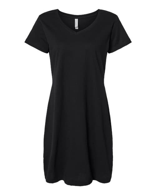 Women's Fine Jersey V-Neck Coverup — Black