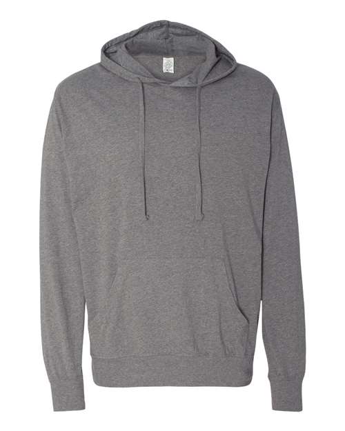 Unisex Lightweight Hooded Pullover T-Shirt — Gunmetal Heather