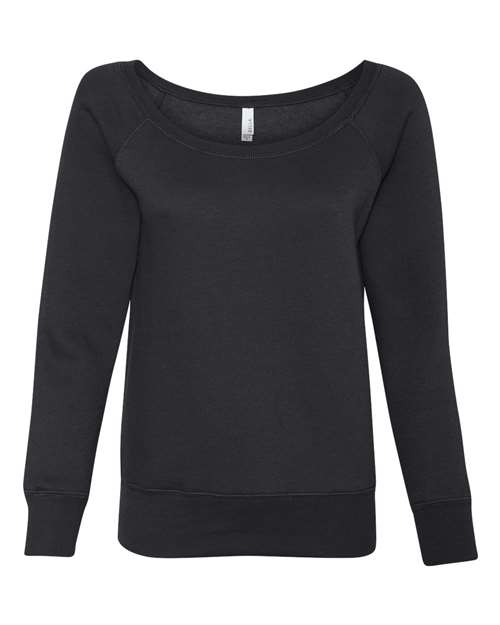 Women’s Sponge Fleece Wide Neck Sweatshirt — Black