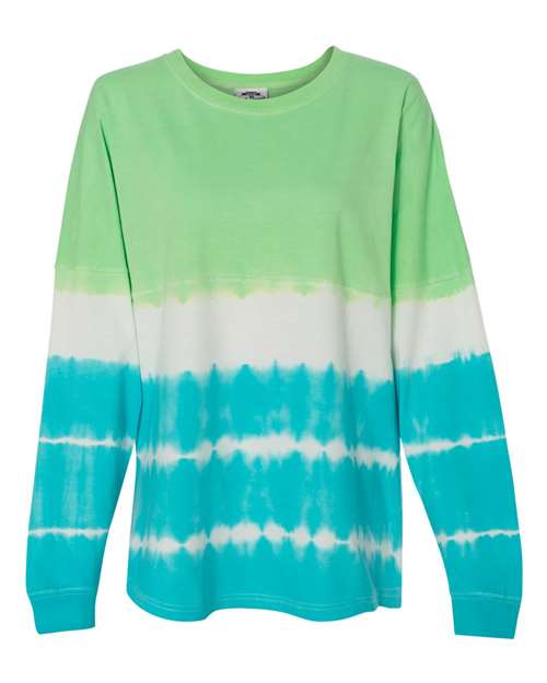Unisex Game Day Jersey Long Sleeve T-Shirt — Lime/ Maui Tie-Dye