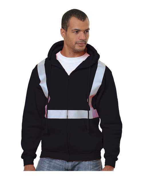 Men's USA-Made Hi-Visibility Full-Zip Hooded Sweatshirt