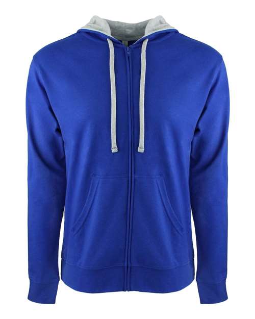 Unisex Laguna Full-Zip Hoodie Sweatshirt — Royal/ Heather Grey