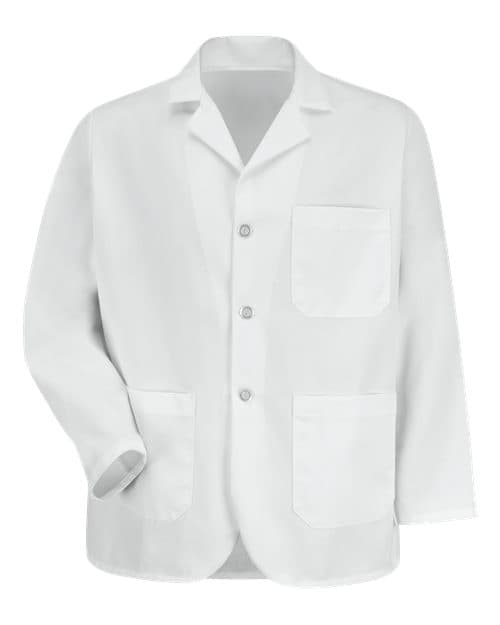 Unisex North Collar Lapel Counter Coat — White