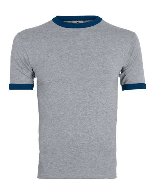 Youth Ringer T-Shirt — Athletic Heather/ Navy