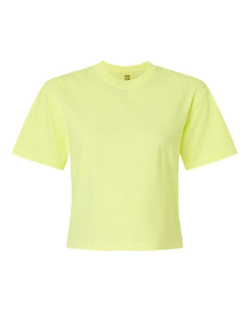 Women's Garment-Dyed Heavyweight Boxy T-Shirt — Neon Lemon