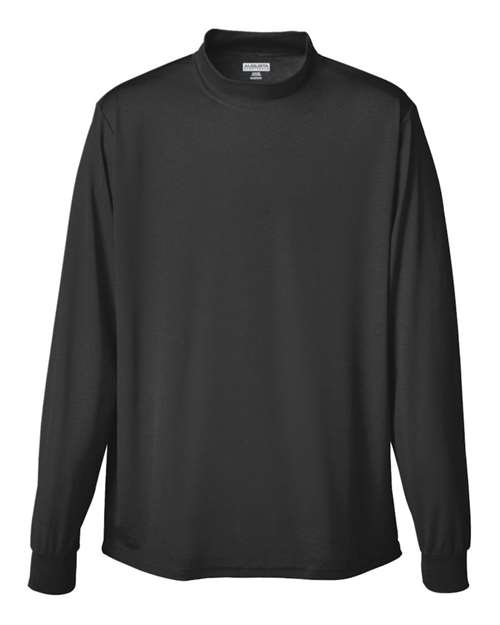 Unisex Wicking Mock Turtleneck — Black