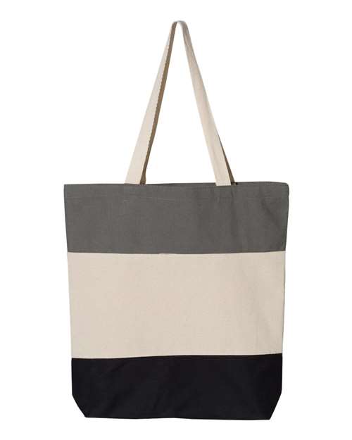 11L Tri-Color Tote — Black/ Natural/ Light Grey