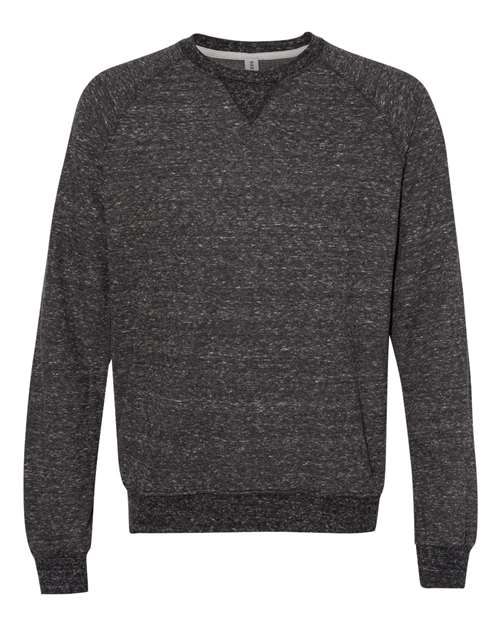 Unisex Snow Heather French Terry Crewneck Sweatshirt — Black Ink
