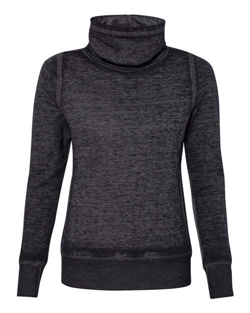 Women’s Zen Fleece Cowl Neck Sweatshirt — Twisted Black
