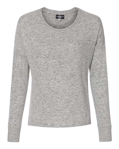 Women's Cuddle Fleece Boxy Crewneck Pullover — Oxford Heather