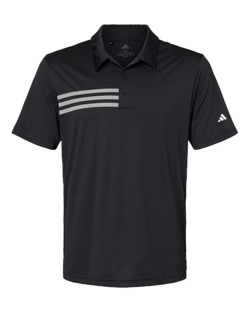 Men's 3-Stripes Chest Polo — Black/ White