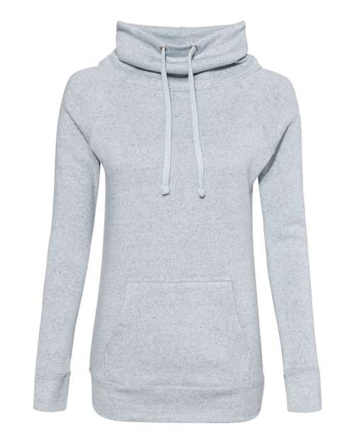 Women’s Space-Dyed Cowl Neck Sweatshirt — Light Blue