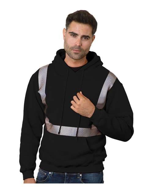 Unisex USA-Made High Visibility Hooded Sweatshirt — Black