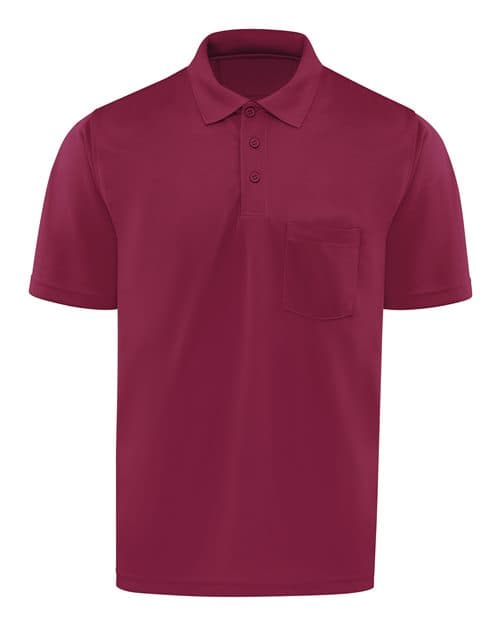 Men's Performance Knit Pocket Polo — Burgundy