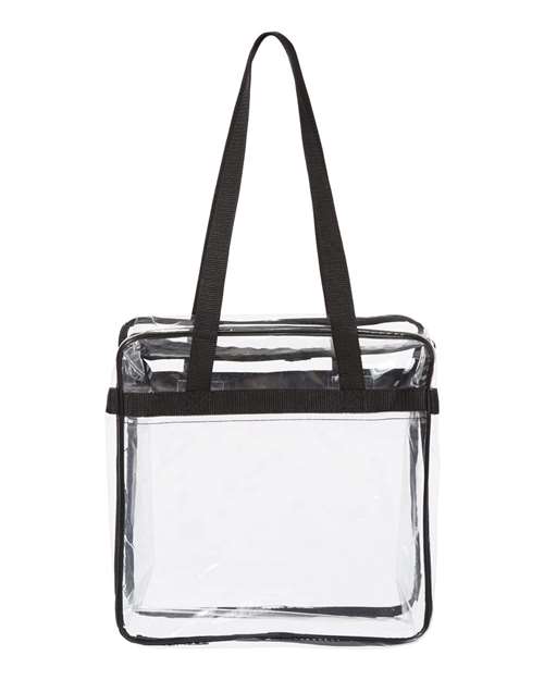 OAD Clear Tote with Zippered Top — Black