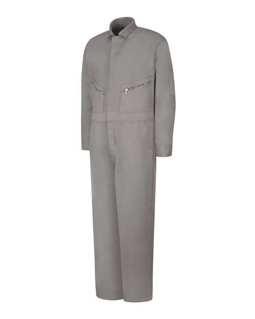 Men's Extended Sizes Zip-Front Cotton Coverall — Grey