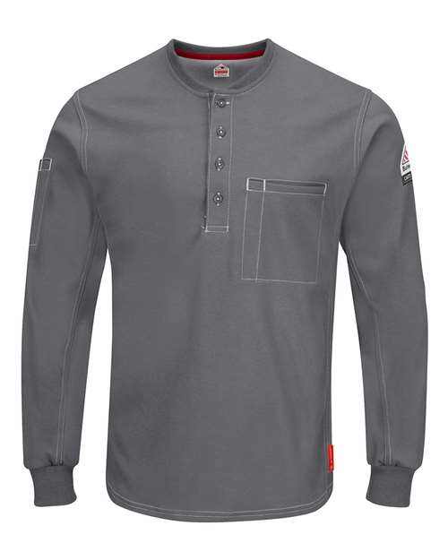 Men's iQ Series® Plus Long Sleeve Henley — Charcoal