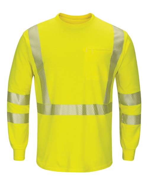 Men's Tall Hi-Visibility Lightweight Long Sleeve T-Shirt — Yellow/ Green