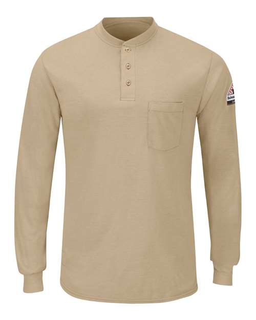 Men's Tall Long Sleeve Henley — Khaki