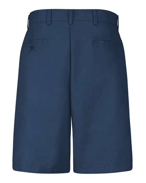 Men's Extended Sizes Cotton Casual Plain Front Shorts — Navy