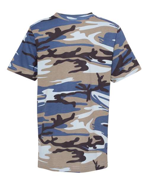 Youth Camouflage T-Shirt — Blue Woodland