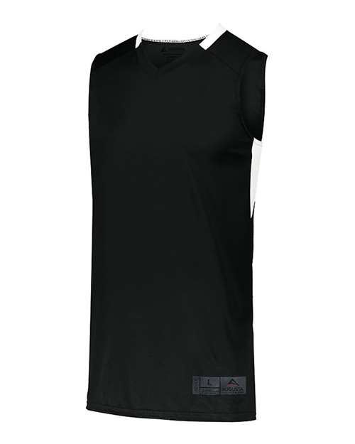 Youth Step-Back Basketball Jersey — Black/ White