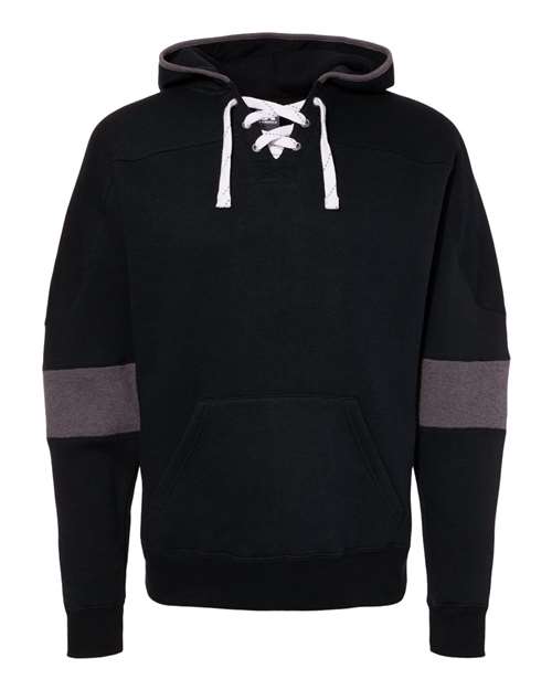 Men's Sport Lace Colorblocked Fleece Hooded Sweatshirt — Black