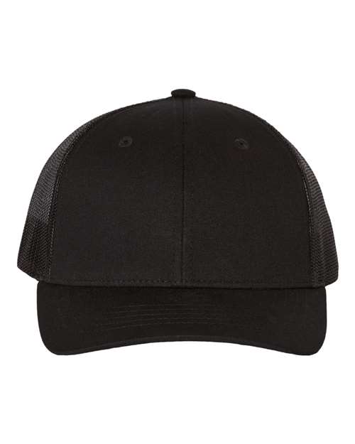 Youth Trucker Snapback Cap — Black