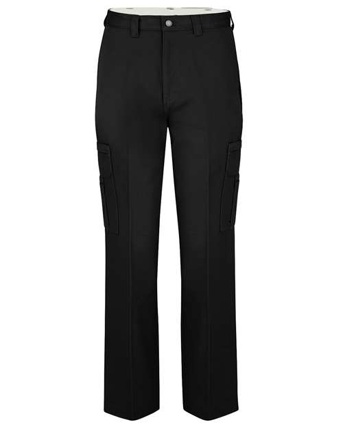 Men's Extended Sizes Industrial Cotton Cargo Pants — Black - 37 Unhemmed