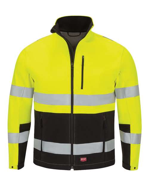 Men's Hi-Visibility Soft Shell Jacket — Fluorescent Yellow/ Black