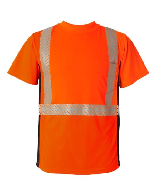 Unisex Premium Black Series® Breathable Tape Class 2 T-Shirt — Fluorescent Red (9700)