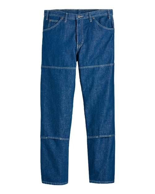 Men's Extended Sizes Industrial Double Knee Jeans — Rinsed Indigo Blue - 30I