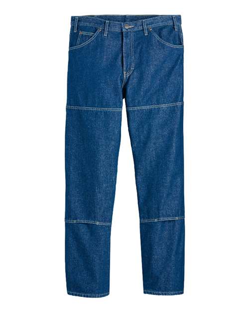 Men's Odd Sizes Industrial Double Knee Jeans — Rinsed Indigo Blue - 30I