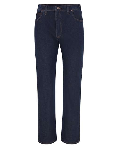 Men's Extended Sizes Industrial 5-Pocket Flex Jeans — Rinsed Indigo Blue - 39 Unhemmed