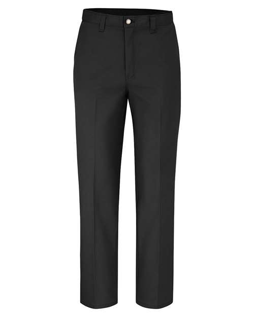 Men's Extended Sizes Premium Industrial Flat Front Comfort Waist Pants — Black - 37 Unhemmed