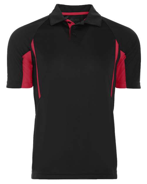 Men's Two-Tone Avenger Polo — Black/ Scarlet