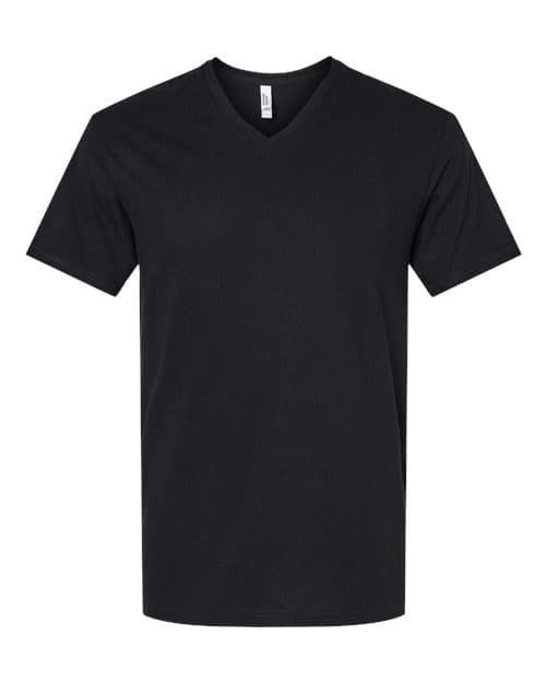 Unisex CVC V-Neck Tee — Black