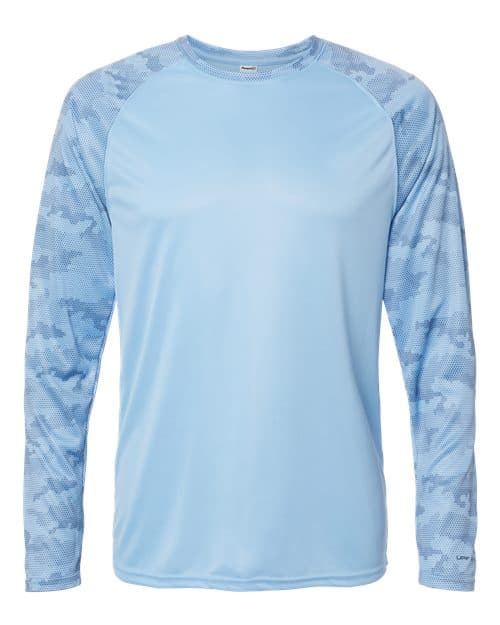 Unisex Cayman Performance Camo Colorblocked Long Sleeve T-Shirt