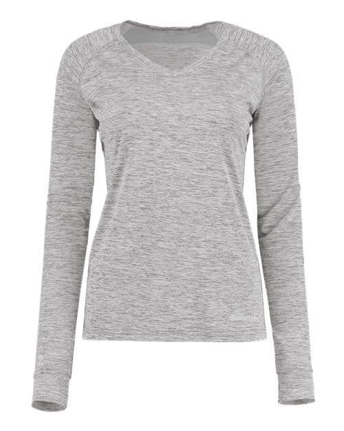 Women's Electrify CoolCore® Long Sleeve V-Neck T-Shirt — Athletic Grey Heather