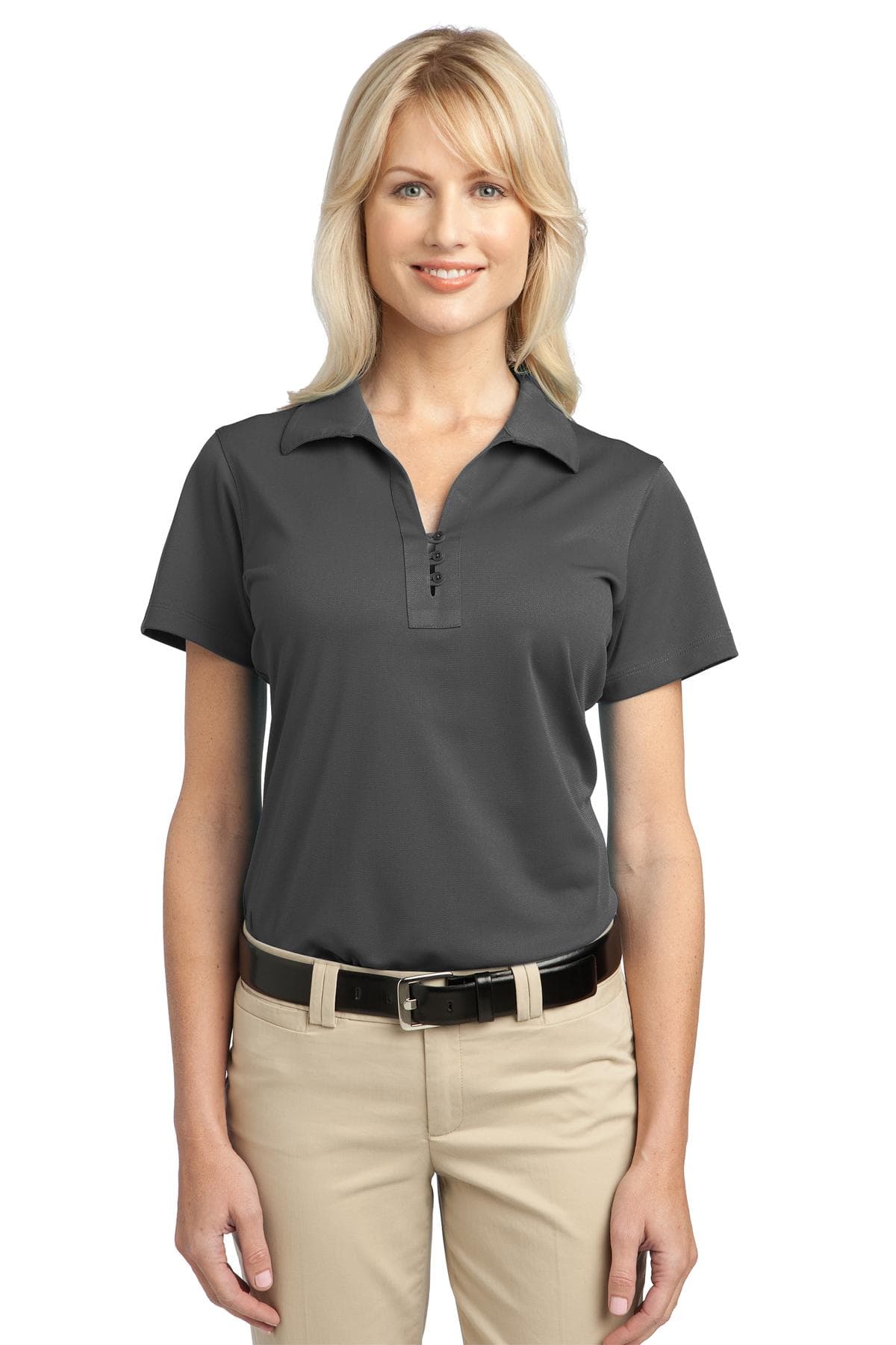 Port Authority ® Women's Tech Pique Polo — Grey Smoke
