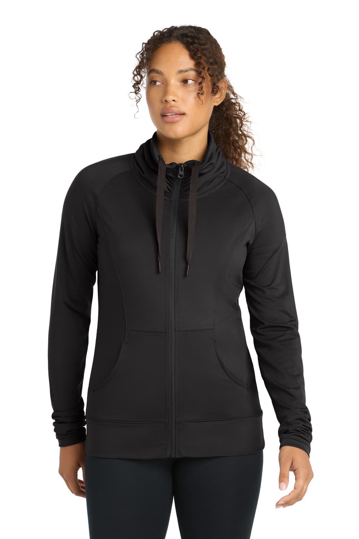 Sport-Tek ® Women's Sport-Wick ® Stretch Full-Zip Jacket — Black