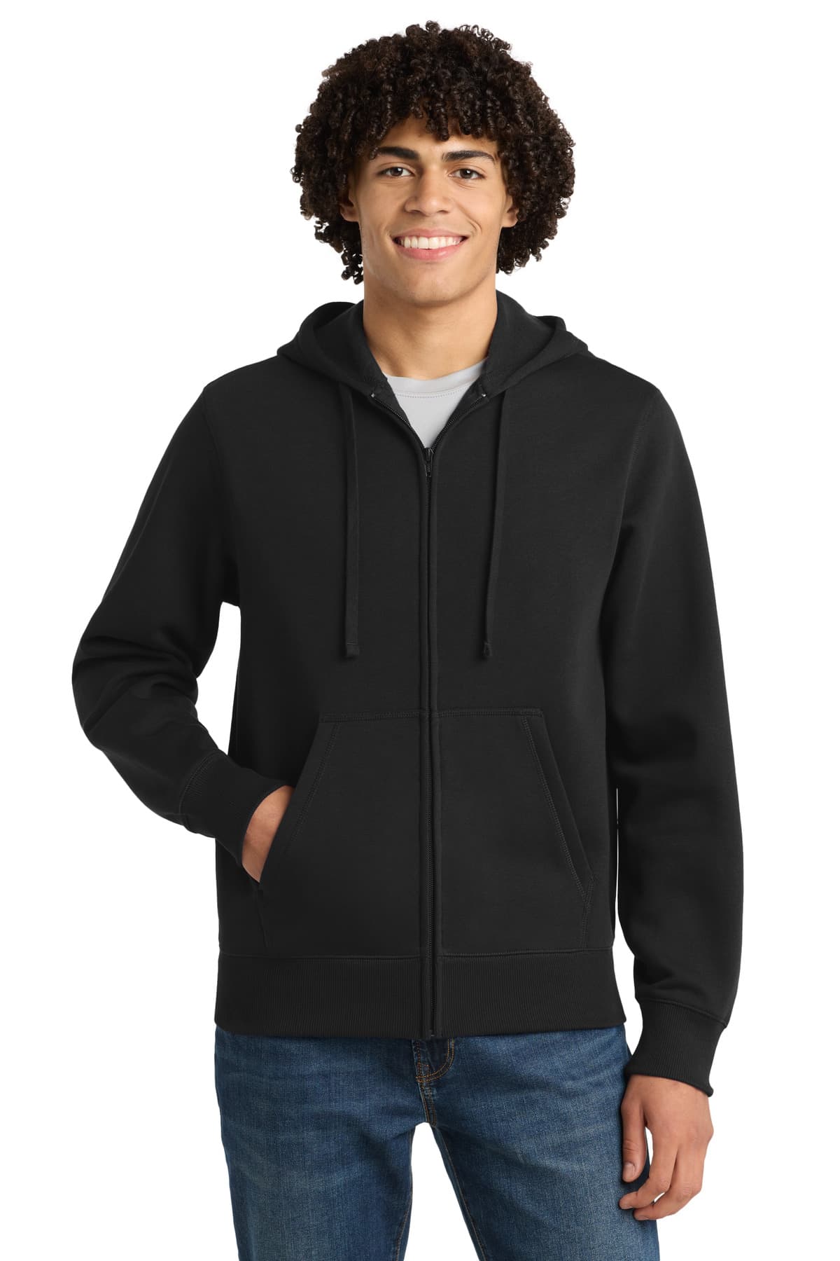 Sport-Tek ® Full-Zip Hooded Sweatshirt — Black