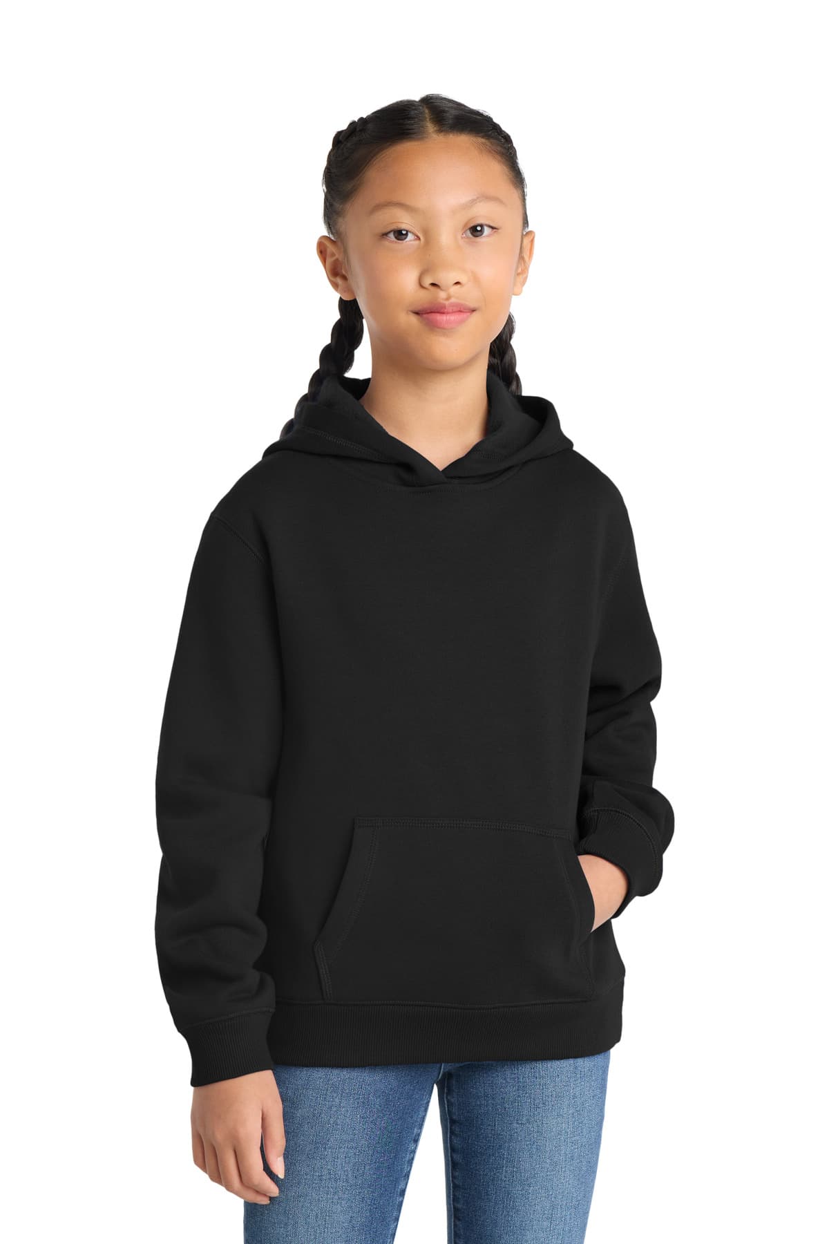 Sport-Tek ® Youth Pullover Hooded Sweatshirt — Black
