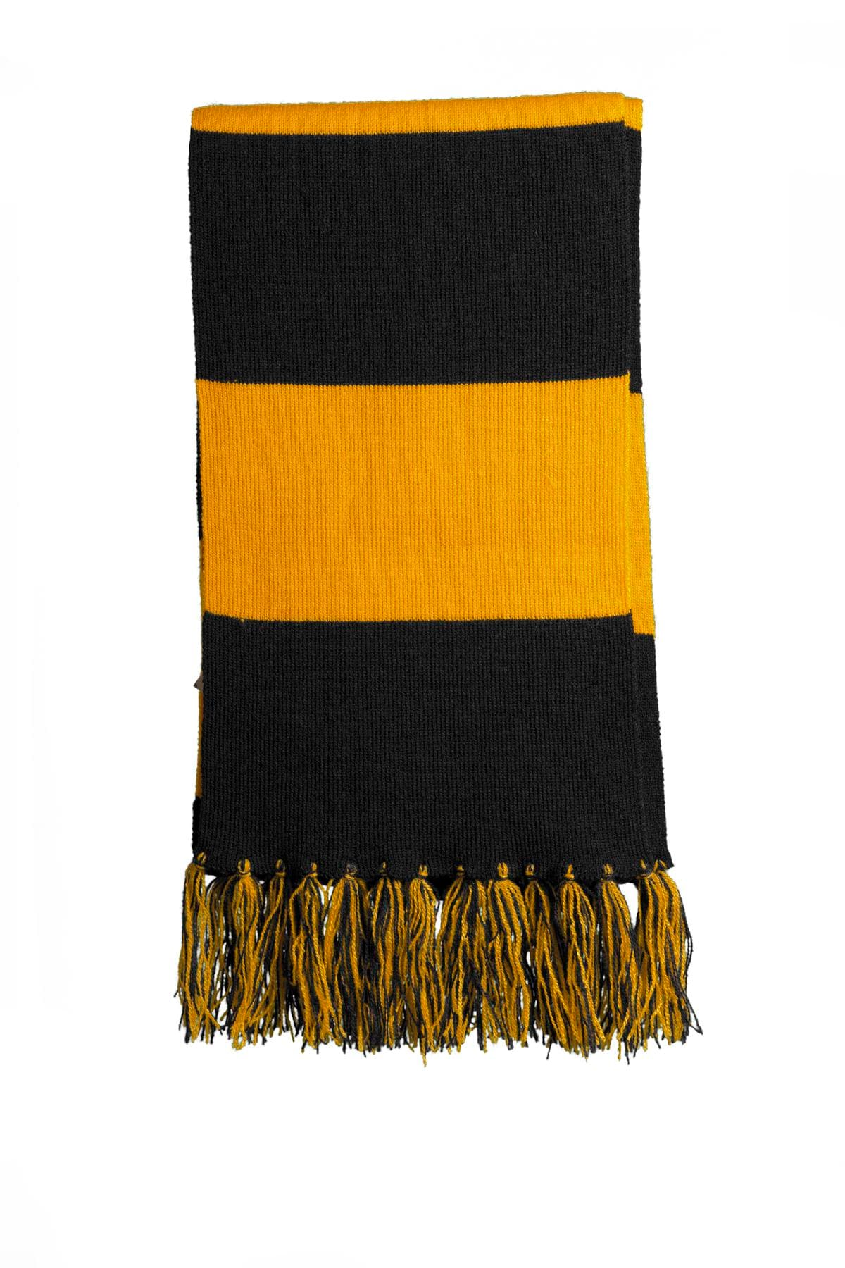 Sport-Tek ® Spectator Scarf — Black/ Gold