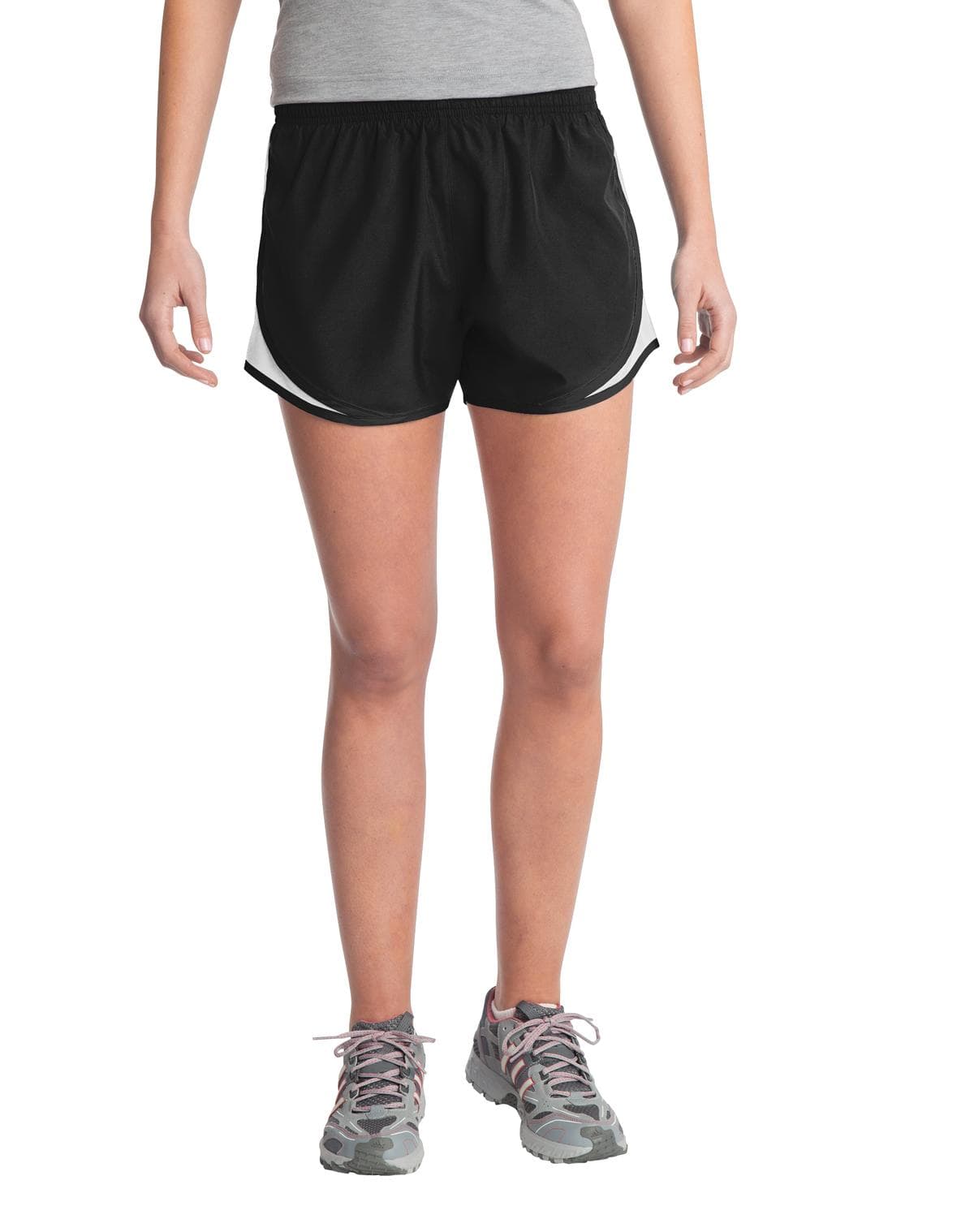 Sport-Tek ® Women's Cadence Short — Black/ White/ Black